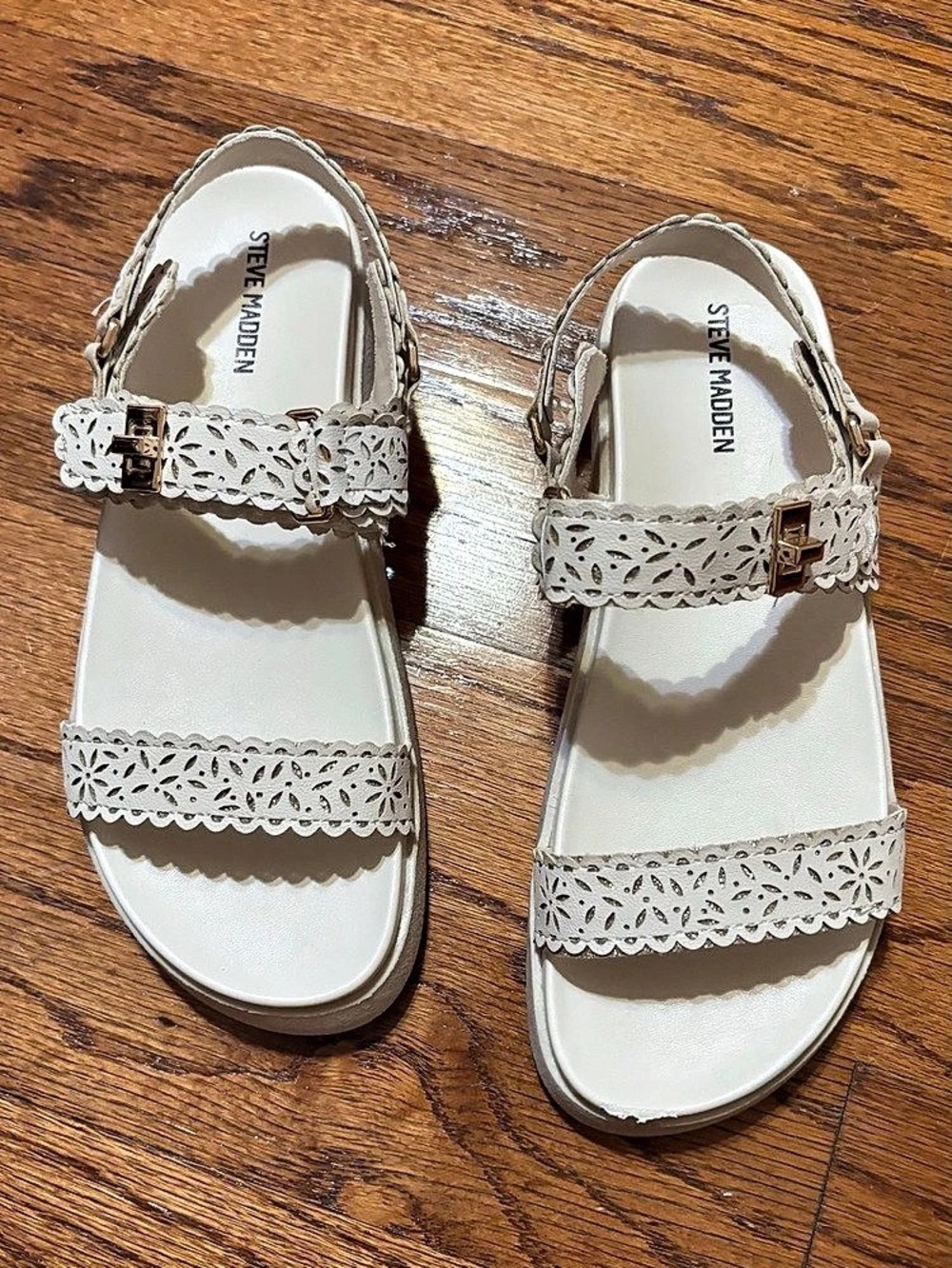 Steve Madden White Strappy Sandals